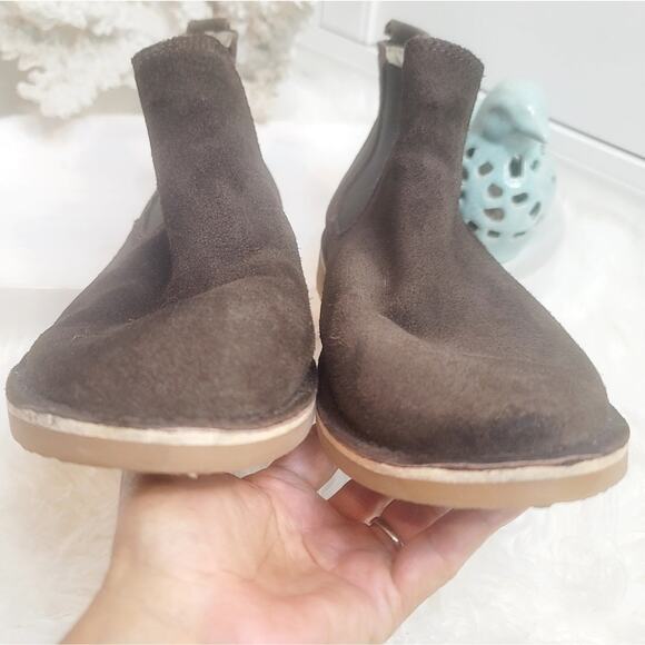 JACK & JONES Brown Soft Suede Ankle Chelsea Boots Round Toe Rugged Dark Academia main image 5